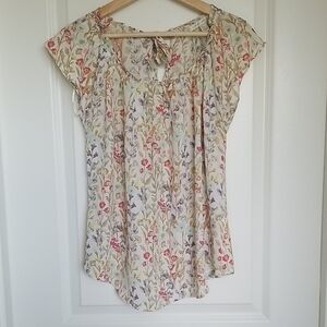 Cream Cap Sleeve Relaxed Blouse